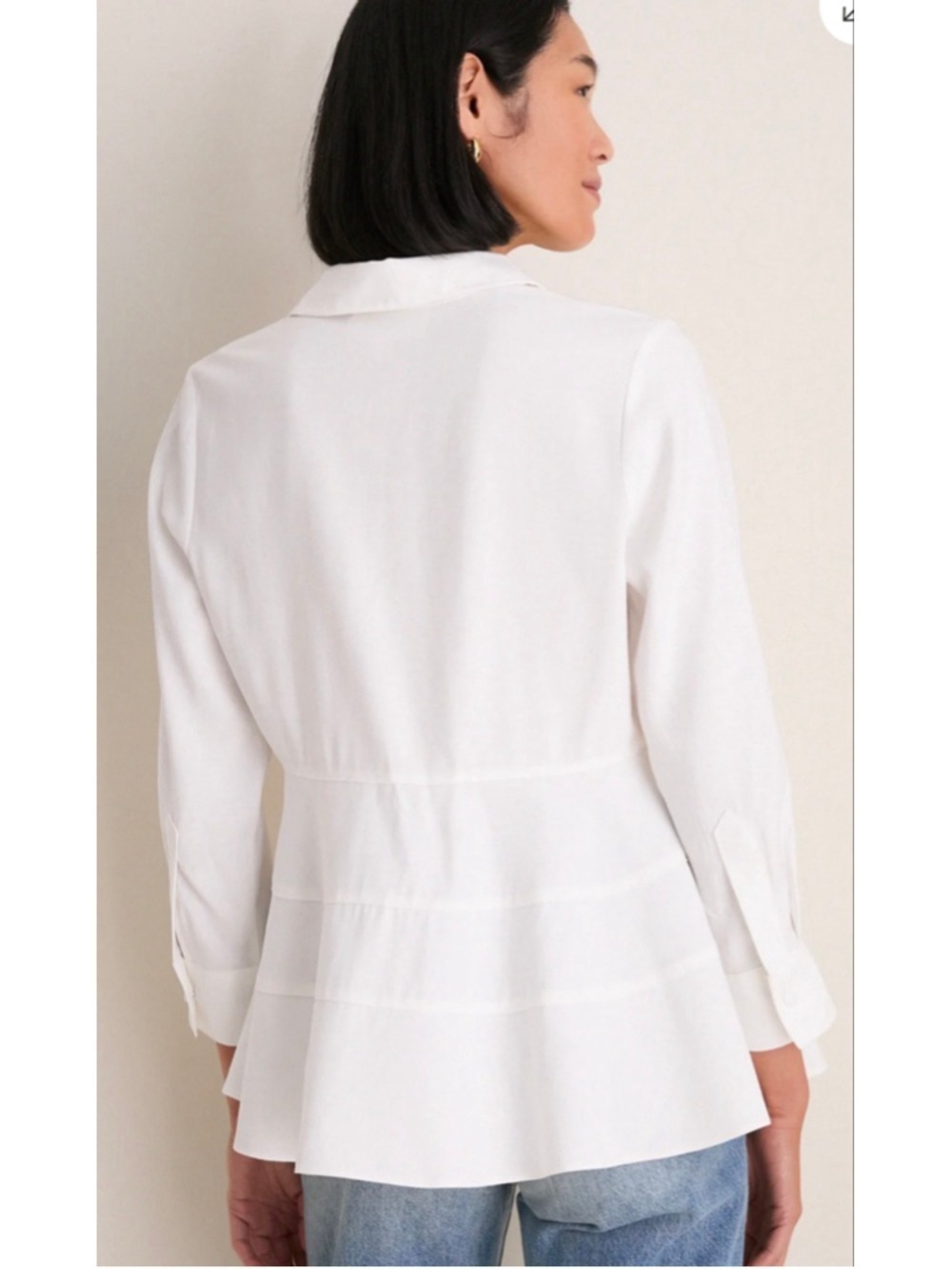 NWT Tuckernuck POMANDER PLACE White Ashlen Blouse M 19in P to P - Picture 4 of 7